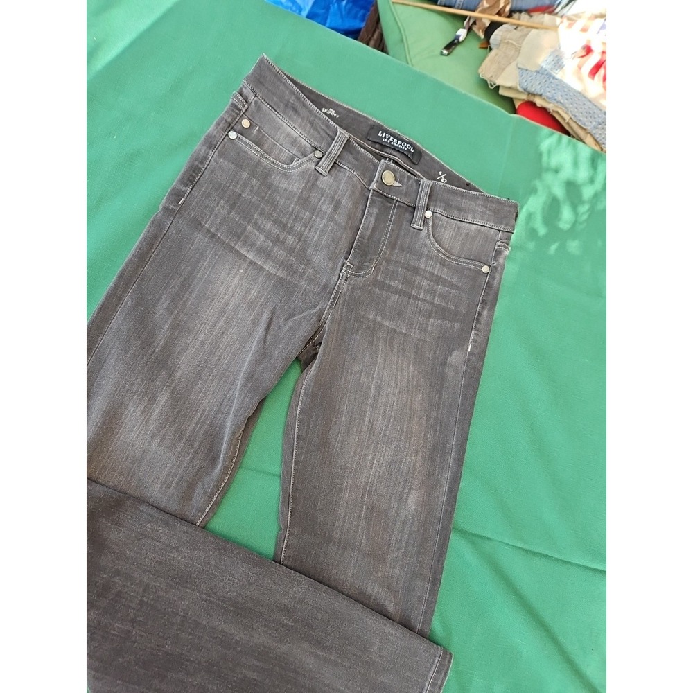 Liverpool Los Angeles THE SKINNY Faded Black METEORITE Stretch Jeggings Sz 4